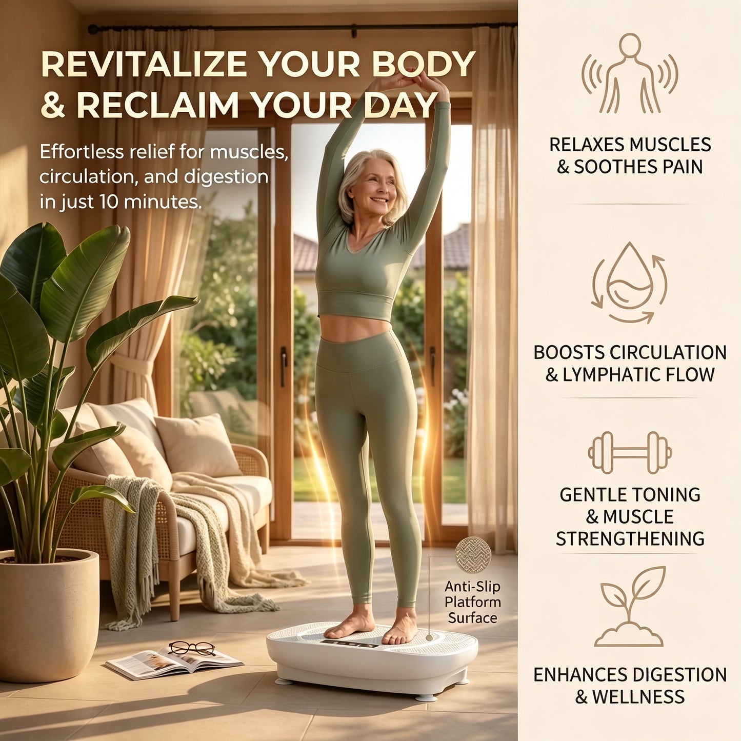 VibeNook ™Vibration Plate: Tone & Slim Legs Faster with Gentle Therapy
