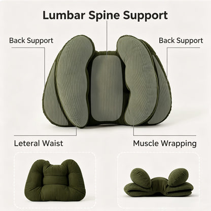 Ergonomic Corduroy Lumbar Support Pillow