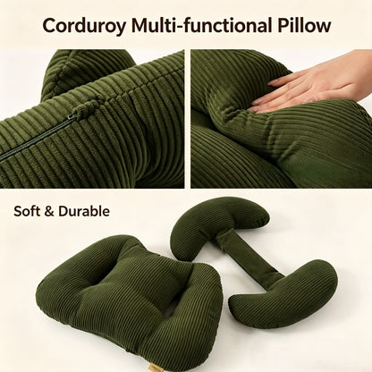 Ergonomic Corduroy Lumbar Support Pillow