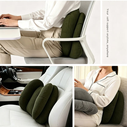Ergonomic Corduroy Lumbar Support Pillow